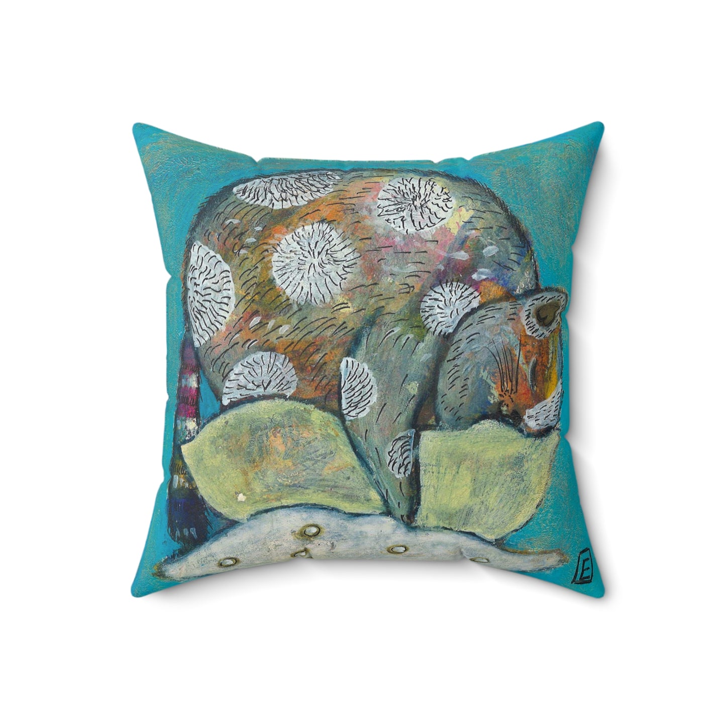 Sleeping cat, Pillow