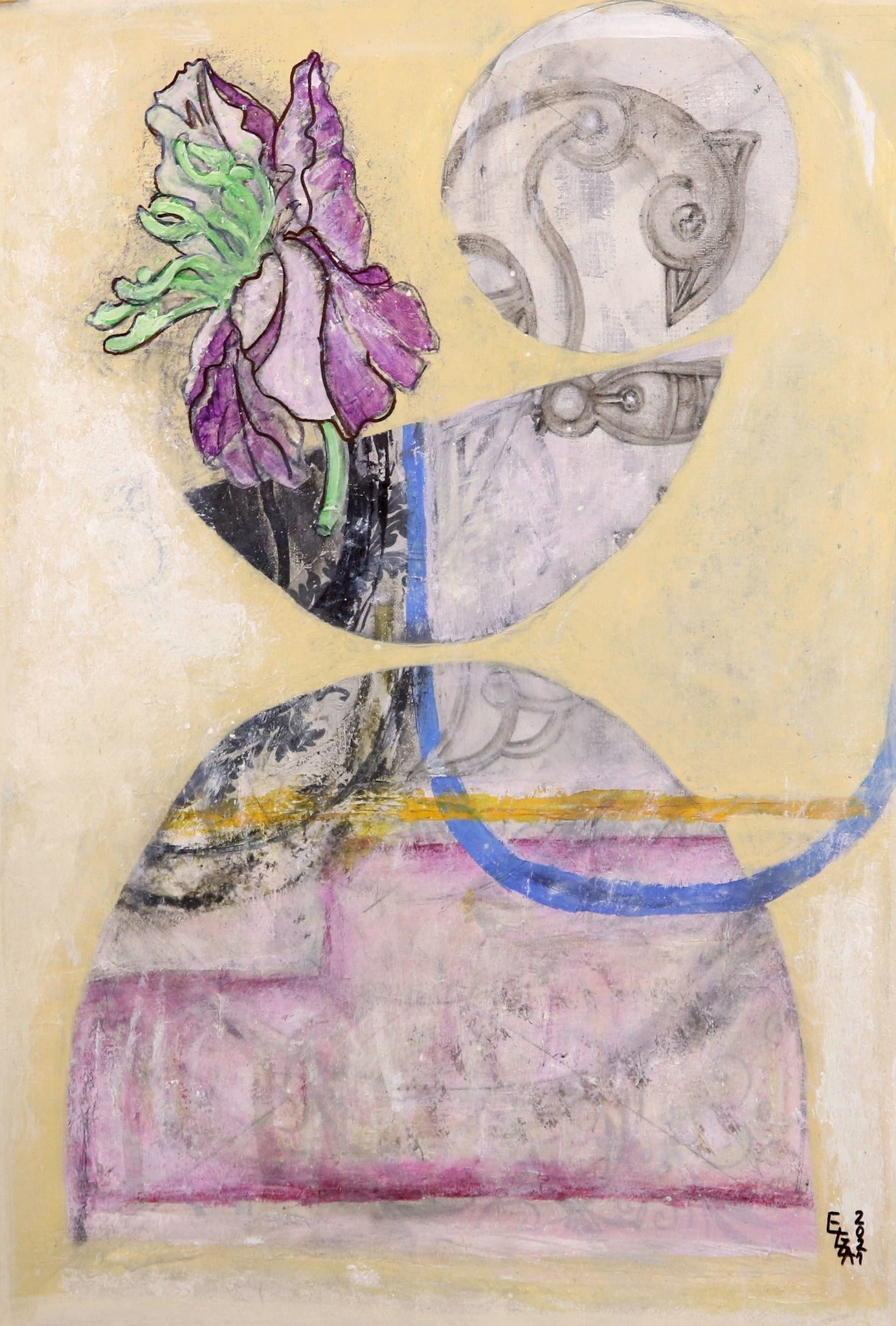 Let it blossom, Painting 11.8 W x 16.7 H x 0 D in Elza Mkrtychyan