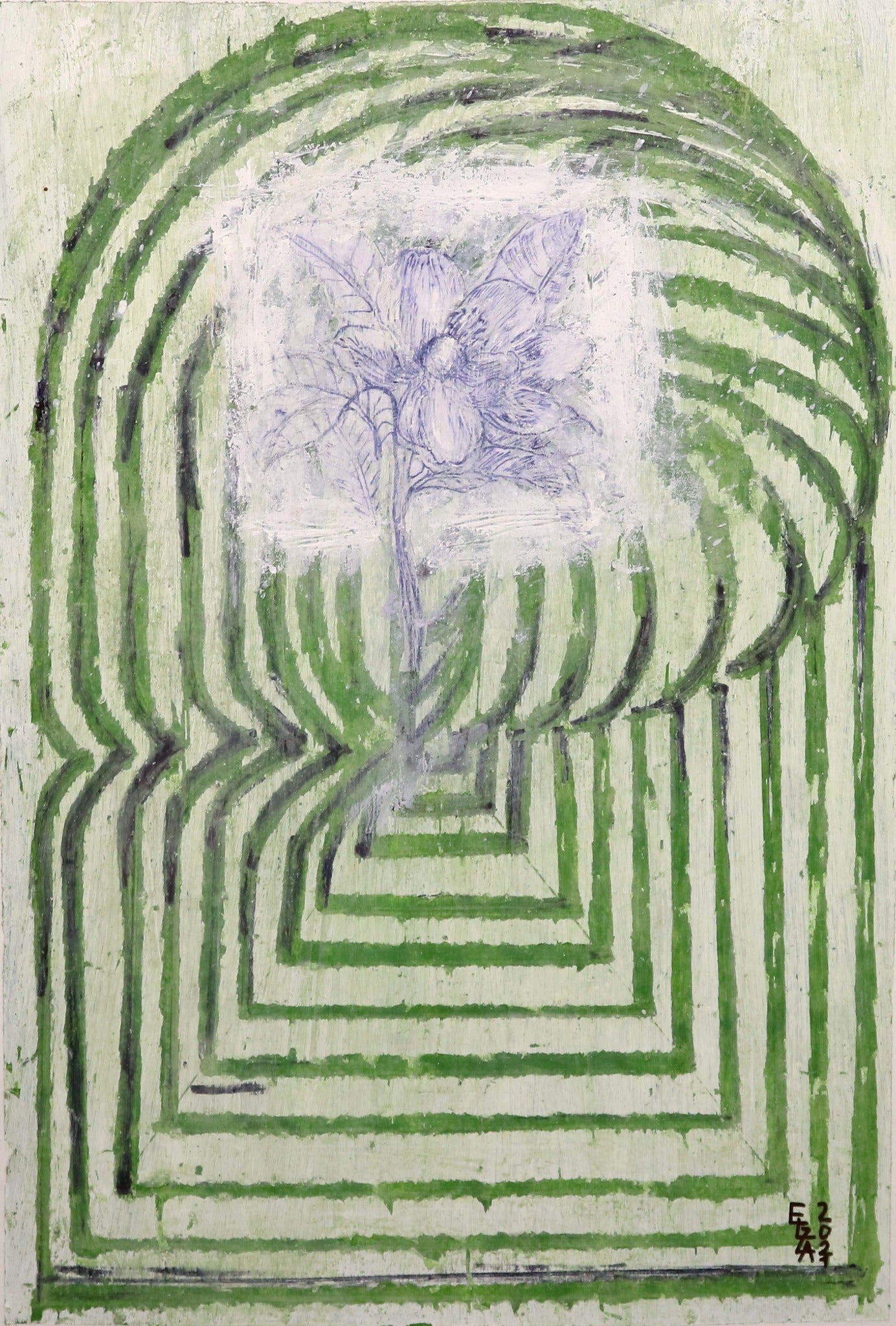 Gardens, Magnolia, Painting 11.6 W x 16.5 H x 0 D in Elza Mkrtychyan