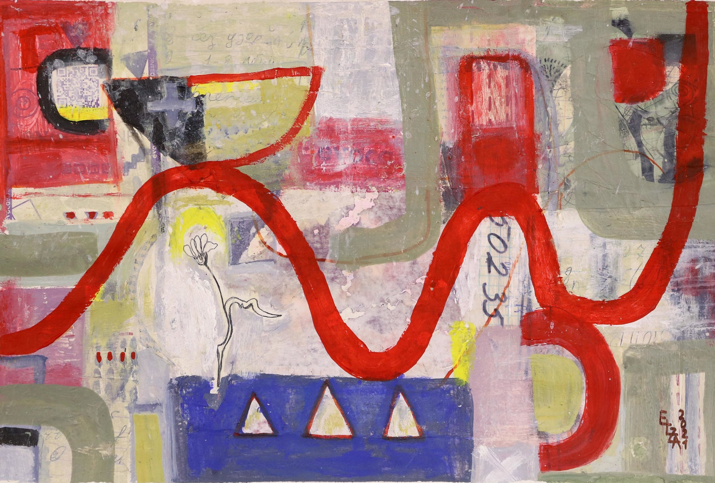 Get busy living, Painting 16.5 W x 11.5 H x 0 D in Elza Mkrtychyan