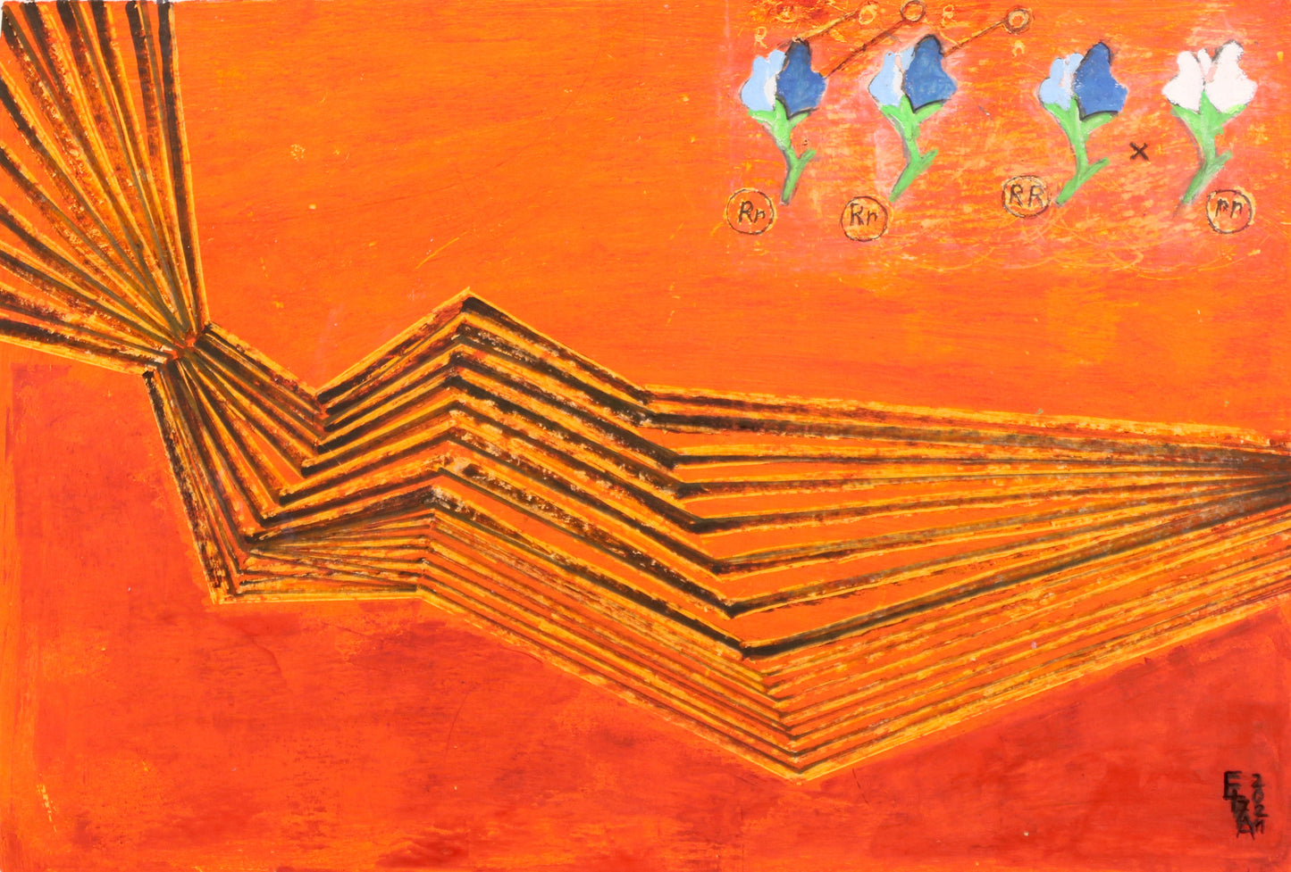 Pollination, Painting 16.5 W x 11.5 H x 0 D in     Elza Mkrtychyan