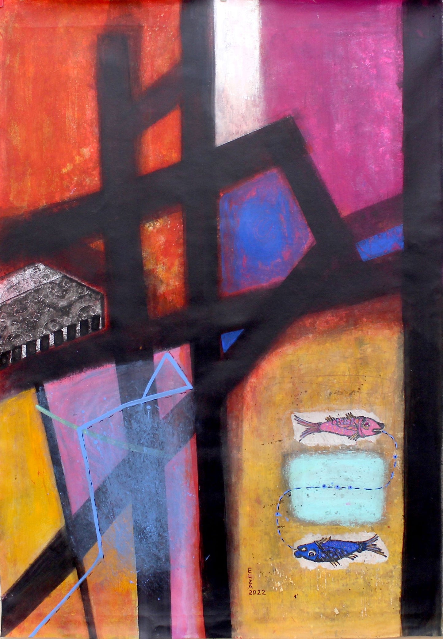 Fish, Painting 30 W x 45 H x 0 D in Elza Mkrtychyan