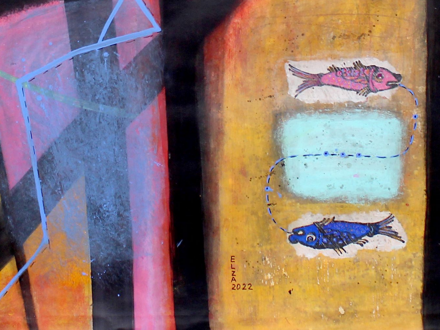 Fish, Painting 30 W x 45 H x 0 D in Elza Mkrtychyan