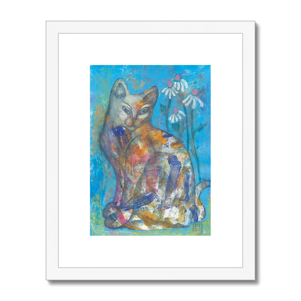 Blue cat, Framed & Mounted Print