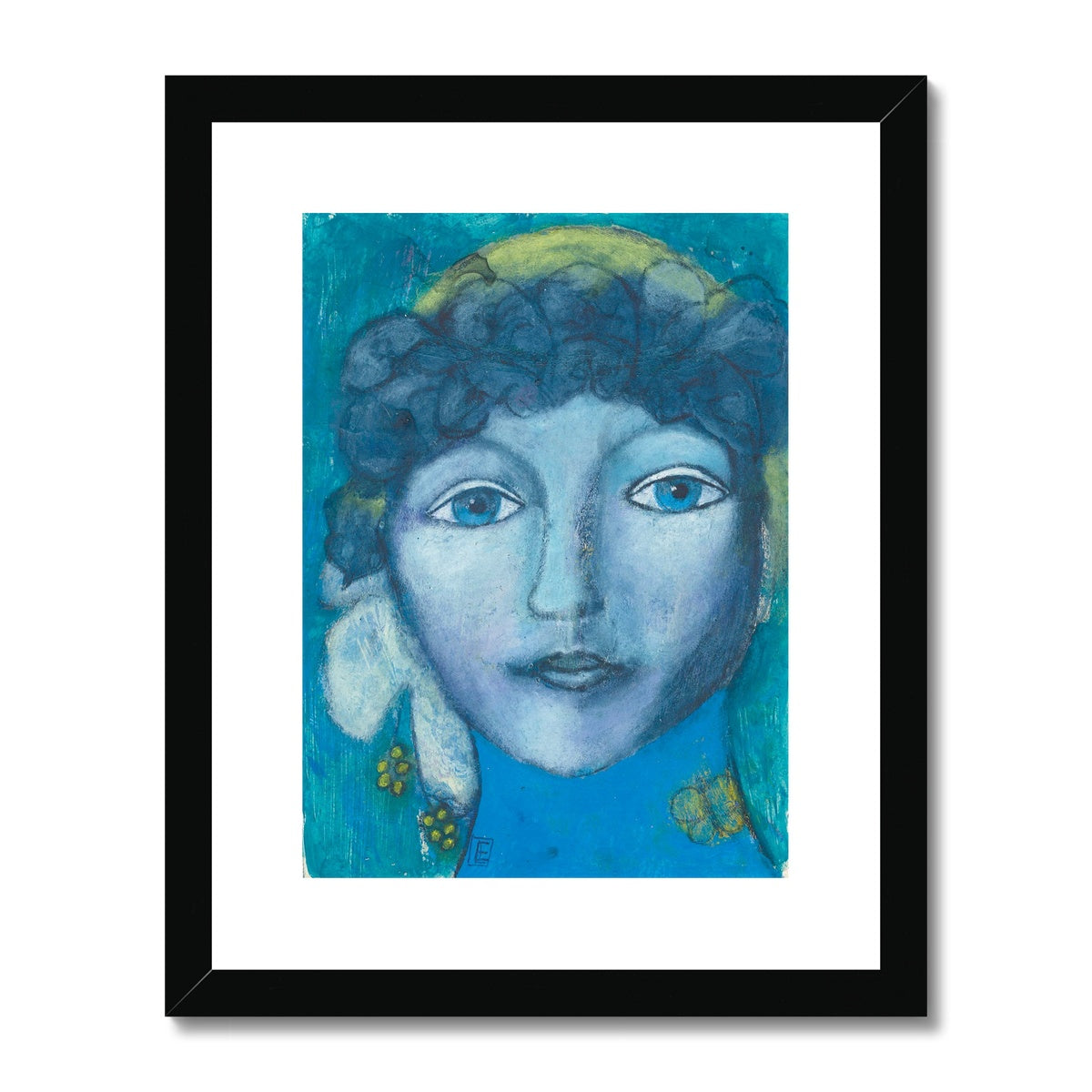 Blue girl 1, Framed & Mounted Print