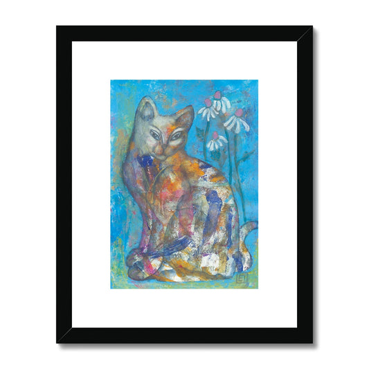 Blue cat, Framed & Mounted Print