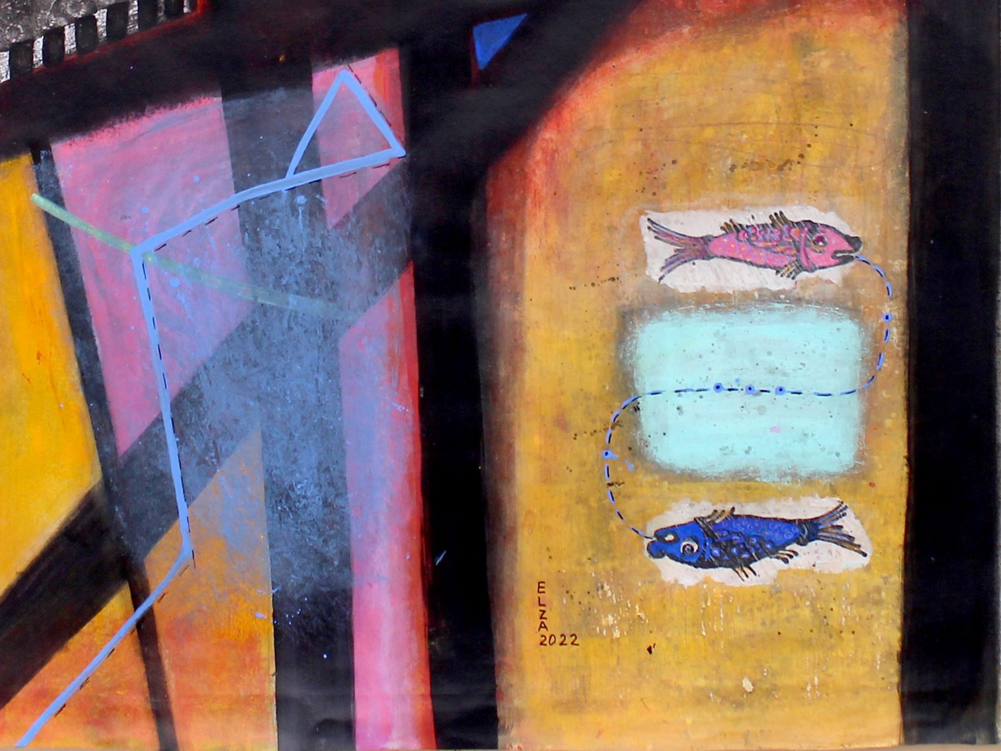 Fish, Painting 30 W x 45 H x 0 D in Elza Mkrtychyan