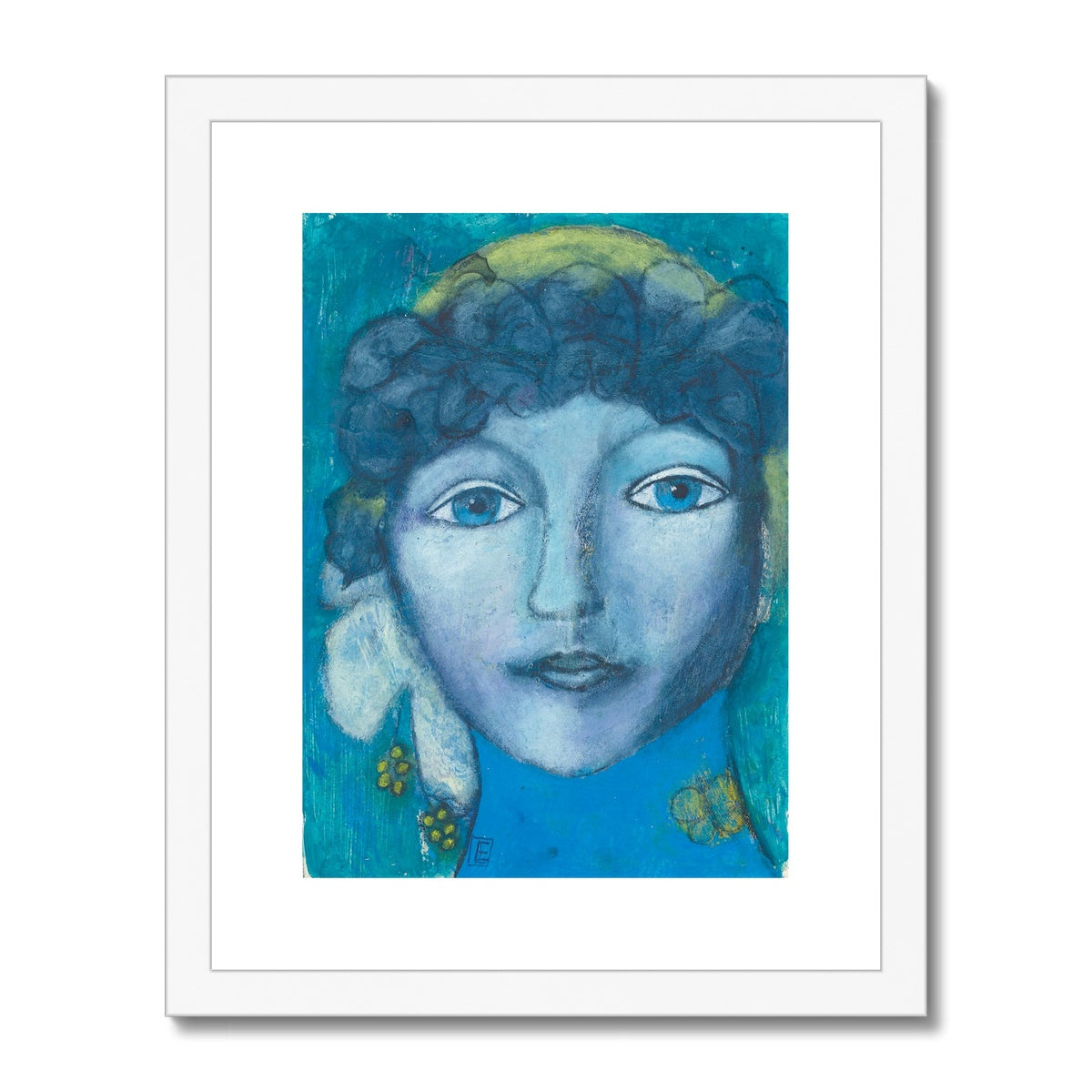 Blue girl 1, Framed & Mounted Print